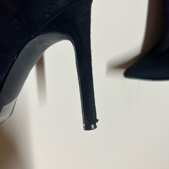 Black suede Knee High Heels - Picture 6 of 8